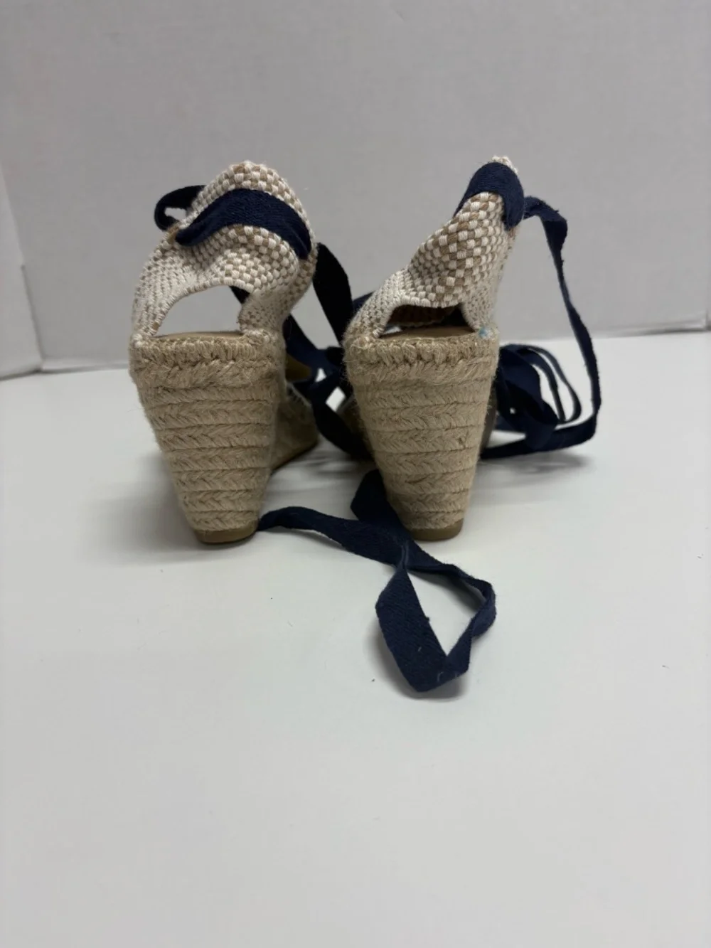 Alpargatera La Manual - Blue Espadrilles With Jute Wedge - Size 37 (6.5 US)